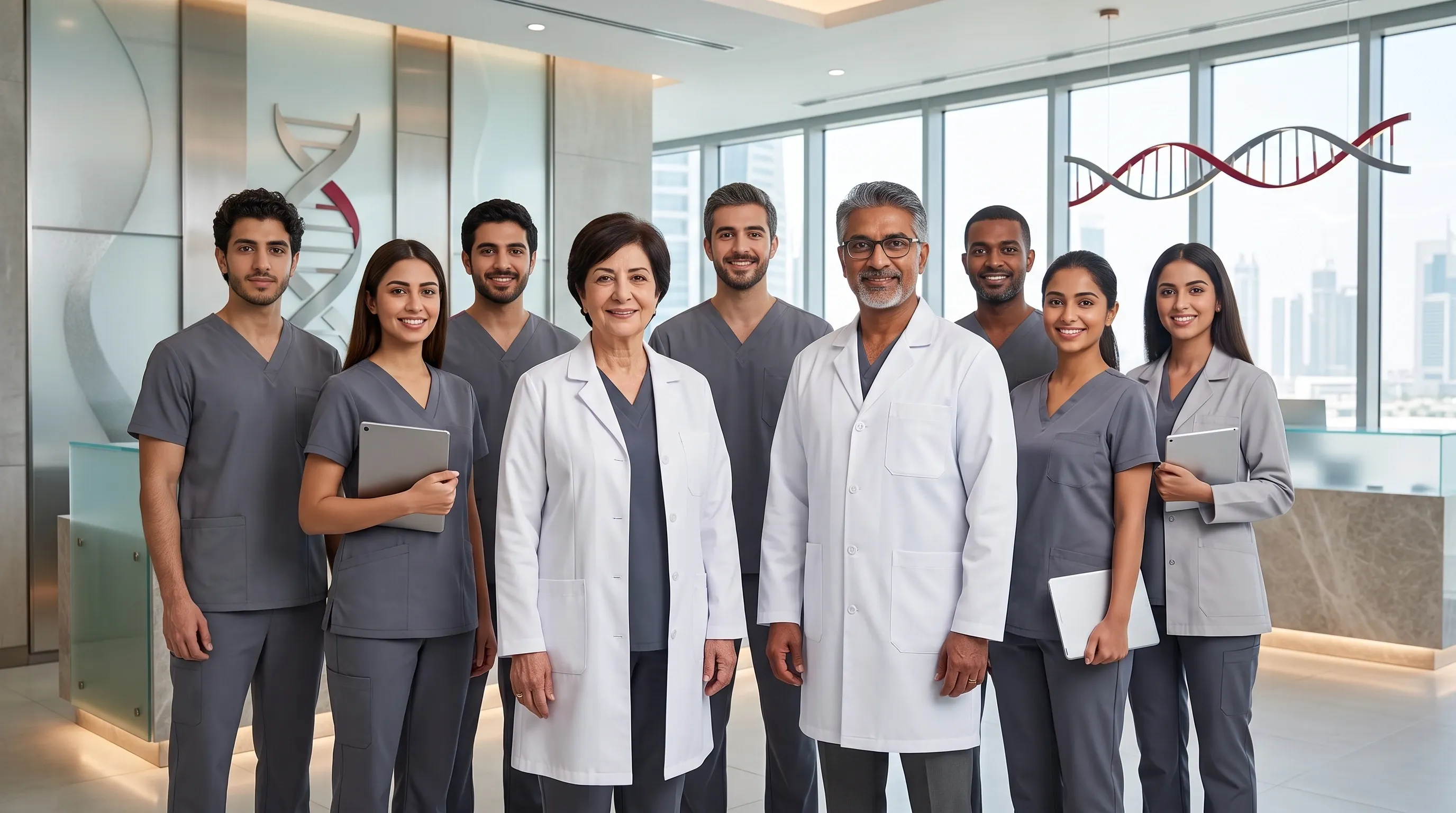 Intel Lab team providing corporate health screening in Dubai